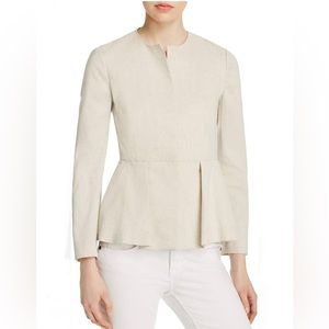 Theory Linen Blend Peplum Blazer 12